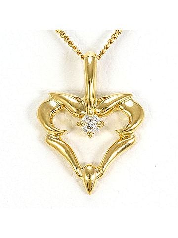 Unbranded 18K (18-karat) Yellow Gold Necklace with Diamond (carat weight not stamped), Total Weight 1.8g, 40cm, Jewelry (view 1)