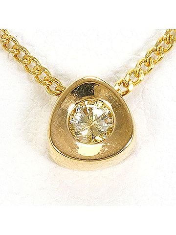 Unbranded 18K (18-karat) Yellow Gold Necklace with 0.07ct Diamond, Total Weight 1.8g, 40cm Length, Jewelry (view 1)
