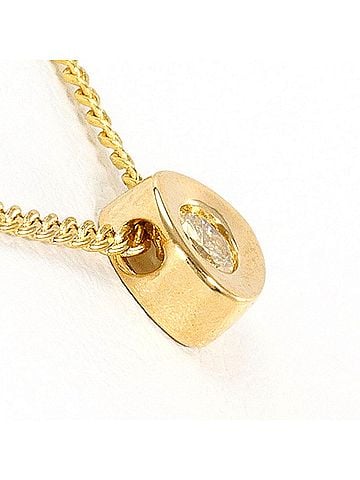 Unbranded 18K (18-karat) Yellow Gold Necklace with 0.07ct Diamond, Total Weight 1.8g, 40cm Length, Jewelry (view 2)