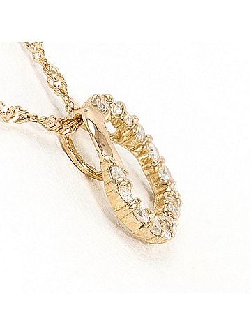 Unbranded 18K (18-karat gold) Pink Gold Necklace with 0.10ct Diamond, Total Weight 1.0g, 40cm Length, Jewelry (view 2)
