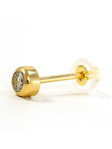 Unbranded 18K (18-karat) Yellow Gold Earring (Single Earring) with 0.105ct Diamond, Total Weight 0.4g, Jewelry (view 1)
