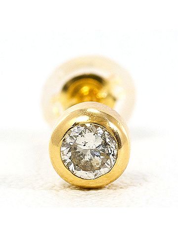 Unbranded 18K (18-karat) Yellow Gold Earring (Single Earring) with 0.105ct Diamond, Total Weight 0.4g, Jewelry (view 2)
