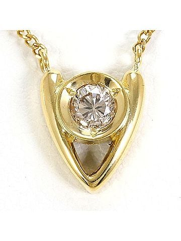 Unbranded 18K (18-karat) Yellow Gold Necklace with 0.20ct Diamond, Certificate of Authenticity, Total Weight Approx. 2.5g, 41cm, Jewelry (view 1)