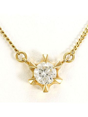 Unbranded 18K (18-karat) Yellow Gold Necklace with 0.31ct Diamond, Certificate of Authenticity, Total Weight Approx. 2.4g, 39cm, Jewelry (view 1)