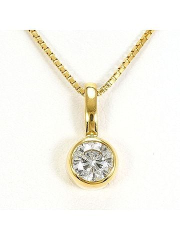Unbranded 18K (18-karat) Yellow Gold Necklace with 0.32ct Diamond, Certificate of Authenticity, Total Weight Approx. 2.4g, 45cm, Jewelry (view 1)