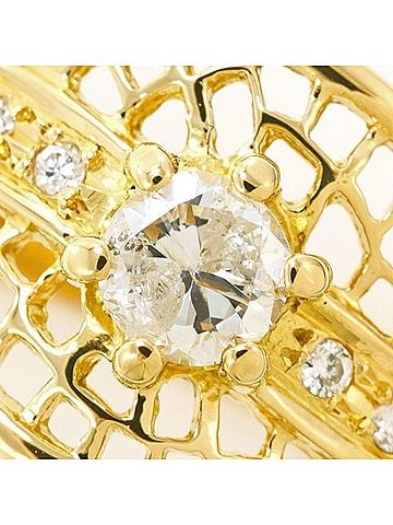 Unbranded 18K (18-karat) Yellow Gold Ring with Diamonds (0.23 and 0.08 carats), Certificate of Authenticity, Total Weight Approx. 3.9g, Jewelry (view 2)