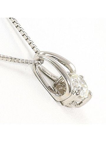 Unbranded 18K (18-karat white gold) necklace with a 0.342 carat diamond (SI1 clarity), certificate of authenticity, total weight approximately 2.8g, 45cm in length. Jewelry. (view 2)