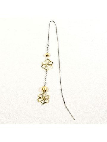 Unbranded 18K (18-karat) Yellow Gold (YG) Earring (single earring), total weight approximately 0.9g, jewelry. (view 1)