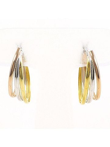 Unbranded 18K (18-karat gold), YG (yellow K14WG (pink earrings, total weight approximately 1.7g, jewelry. (view 1)