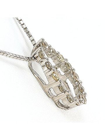 Unbranded 18K (18-karat white gold) necklace with brown diamond (0.20 carat), total weight approximately 2.4g, 40cm in length. Jewelry. (view 2)