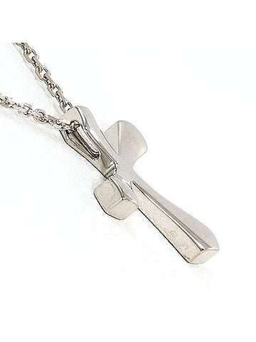 Unbranded 18K (18-karat white gold) necklace, total weight approximately 3.8g, 45cm, jewelry. (view 2)