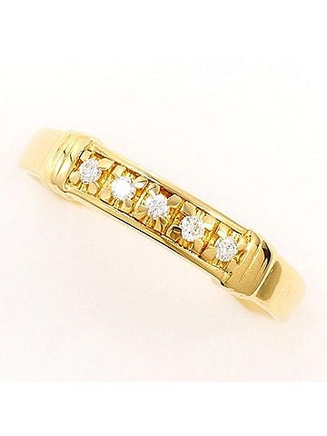 Unbranded 18K (18-karat) Yellow Gold Ring with 0.08g Diamond, Total Weight Approx. 1.9g, Jewelry (view 1)