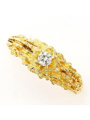 Unbranded 18K (18-karat) Yellow Gold Ring with Diamond, Total Weight Approx. 2.9g, Jewelry (view 1)