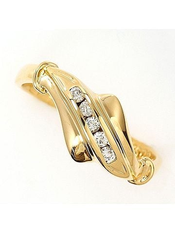 Unbranded 18K (18-karat) Yellow Gold Ring with 0.092g Diamond, Total Weight Approx. 1.8g, Jewelry (view 1)