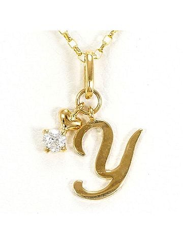 Unbranded 18K (18-karat) Yellow Gold (YG) Necklace with Diamonds, Total Weight Approx. 1.1g, 40cm, Jewelry (view 1)