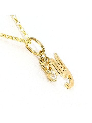 Unbranded 18K (18-karat) Yellow Gold (YG) Necklace with Diamonds, Total Weight Approx. 1.1g, 40cm, Jewelry (view 2)