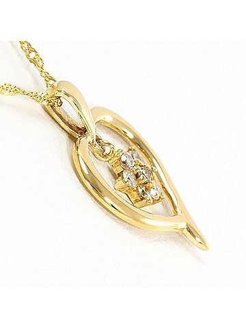 Unbranded 18K (18-karat) Yellow Gold Necklace with 0.1g Diamond, Total Weight Approx. 1.4g, 40cm, Jewelry (view 2)