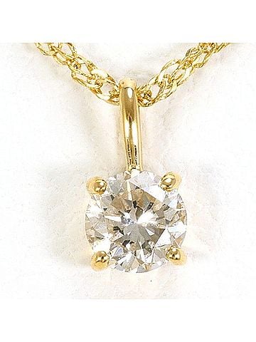 Unbranded 18K (18-karat) Yellow Gold Necklace with 0.18ct Diamond, Total Weight Approx. 0.9g, 42cm, Jewelry (view 1)