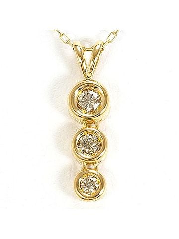 Unbranded 18K (18-karat) Yellow Gold Necklace with 0.21ct Diamond, Total Weight Approx. 2.5g, 52cm, Jewelry (view 1)
