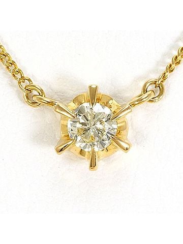 Unbranded 18K (18-karat) Yellow Gold Necklace with 0.17ct Diamond, Total Weight Approx. 1.9g, 42cm, Jewelry (view 1)