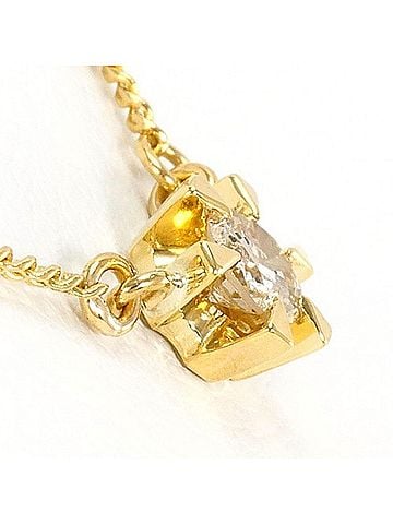 Unbranded 18K (18-karat) Yellow Gold Necklace with Brown Diamond (0.17 carat), Total Weight Approx. 2.0g, 39cm, Jewelry (view 2)
