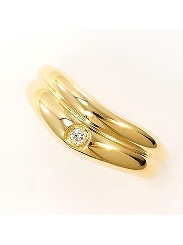 Unbranded 18K (18-karat) Yellow Gold Ring with 0.02mm Diamond, Total Weight Approx. 2.3g, Jewelry (view 1)