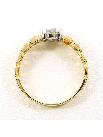 Unbranded PT900 Platinum 18K Yellow Gold Ring with 0.15 Carat Diamond, Total Weight Approx. 3.0g, Jewelry (view 2)