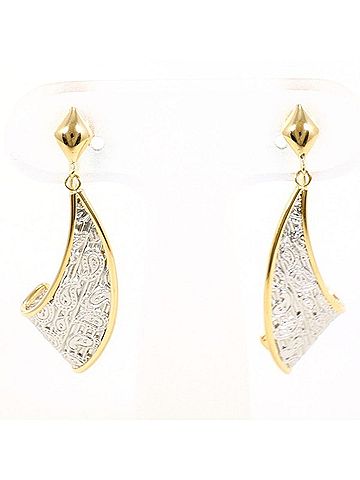 Unbranded PT900 Platinum 18K Yellow Gold Earrings, Total Weight Approx. 3.5g, Jewelry (view 1)