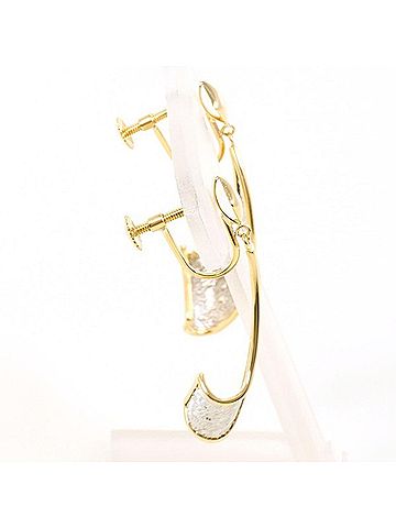 Unbranded PT900 Platinum 18K Yellow Gold Earrings, Total Weight Approx. 3.5g, Jewelry (view 2)