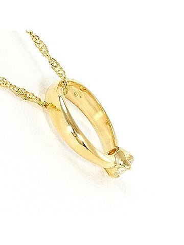 Unbranded 18K (18-karat) Yellow Gold Necklace with Diamonds, Total Weight Approx. 1.4g, 42cm, Jewelry (view 2)