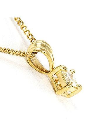 Unbranded 18K (18-karat) Yellow Gold Necklace with 0.15g Diamond, Total Weight Approx. 2.1g, 40cm, Jewelry (view 2)
