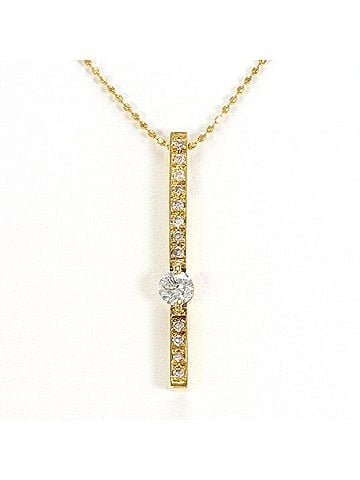 Unbranded 18K (18-karat) Yellow Gold Necklace with 0.18ct Diamond, Total Weight Approx. 2.3g, 45cm, Jewelry (view 1)
