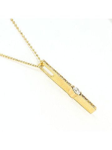 Unbranded 18K (18-karat) Yellow Gold Necklace with 0.18ct Diamond, Total Weight Approx. 2.3g, 45cm, Jewelry (view 2)