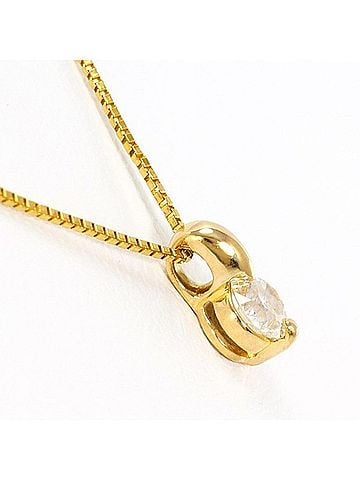 Unbranded 18K (18-karat) Yellow Gold Necklace with 0.18ct Diamond, Total Weight Approx. 1.6g, 43cm, Jewelry (view 2)