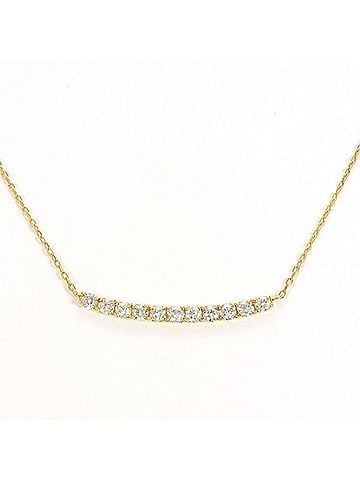 Unbranded 18K (18-karat) Yellow Gold Necklace with Diamonds, Total Weight Approx. 1.7g, 42cm, Jewelry (view 1)