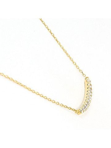 Unbranded 18K (18-karat) Yellow Gold Necklace with Diamonds, Total Weight Approx. 1.7g, 42cm, Jewelry (view 2)