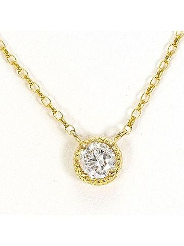 Unbranded 18K (18-karat) Yellow Gold Necklace with 0.13ct Diamond, Total Weight Approx. 0.9g, 40cm, Jewelry (view 1)