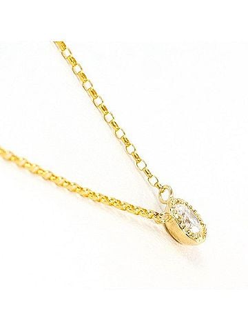 Unbranded 18K (18-karat) Yellow Gold Necklace with 0.13ct Diamond, Total Weight Approx. 0.9g, 40cm, Jewelry (view 2)