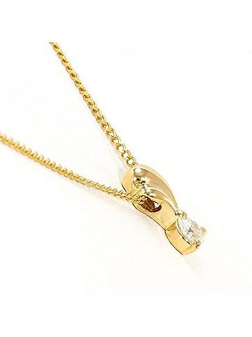 Unbranded 18K (18-karat) Yellow Gold Necklace with 0.09g Diamond, Total Weight Approx. 1.5g, 40cm, Jewelry (view 2)
