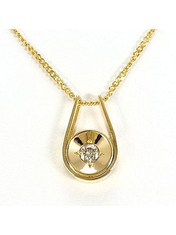 Unbranded 18K (18-karat) Yellow Gold Necklace with Diamonds, Total Weight Approx. 2.0g, 40cm, Jewelry (view 1)