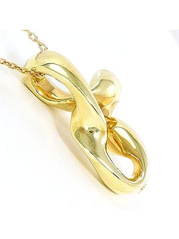 Unbranded 18K (18-karat) Yellow Gold (YG) Pink Necklace, Total Weight Approx. 2.8g, 41cm, Jewelry (view 2)