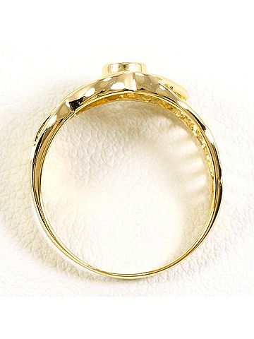 Unbranded 18K (18-karat) Yellow Gold Ring with 0.05mm Diamond, Total Weight Approx. 2.9g, Jewelry (view 2)
