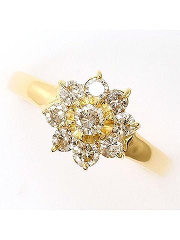 Unbranded 18K (18-karat) Yellow Gold Ring with Brown Diamond (0.50 carat), Total Weight Approx. 2.0g, Jewelry (view 1)