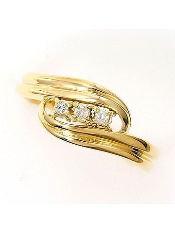 Unbranded 18K (18-karat) Yellow Gold Ring with 0.05mm Diamond, Total Weight Approx. 2.5g, Jewelry (view 1)