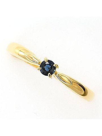 Unbranded 18K (18-karat) Yellow Gold Ring with Sapphire, Total Weight Approx. 1.4g, Jewelry (view 1)
