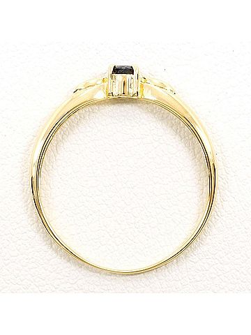 Unbranded 18K (18-karat) Yellow Gold Ring with Sapphire, Total Weight Approx. 1.4g, Jewelry (view 2)