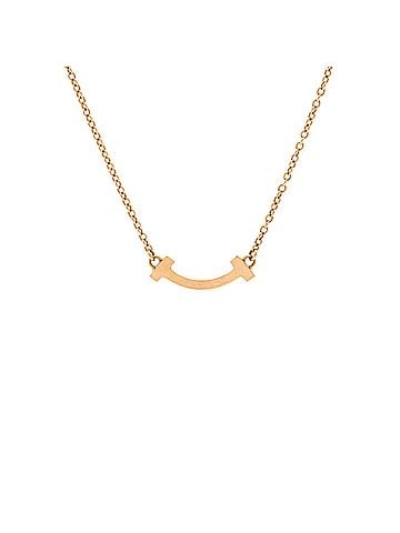 Tiffany & Co. T Smile Pendant Necklace 18K Rose Gold Mini (view 1)