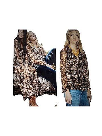 Jade by Johnny Was riley 100% silk tassel-tie  Long Sleeve Blouse (view 1)