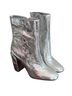 Vince Camuto 100% Leather Solid Silver Ankle Boots Size 9 - photo 1
