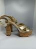 Veronica Beard 100% Leather Solid Gold Tan Sandals Size 9 1/2 - photo 11